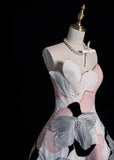 Fairy Chicken Heart A-Line Short Prom Dress with Appliqu¨¦, Pink Birthday Dress HZ1121