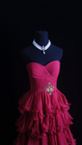 Gorgeous A-Line Hot Pink Long Prom Dresses Sweetheart Neck Evening Dresses Chiffon Hot Pink Formal Dresses HZ1121