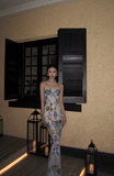 Chic Sweetheart Neck Sheath Long Prom Dresses Sleeveless Applique Evening Dresses HZ1121