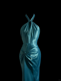 Elegant Glamour Mermaid Halter Blue Satin Long Prom Dresses Party Dress Evening Dress HZ1121
