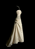 Pretty Wedding Dress Ball Gown Strapless Ivory Satin Vintage Wedding Dresses Bridal Gowns HZ1121