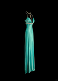 Elegant Glamour Mermaid Spaghetti Straps Blue Satin Long Prom Dresses Party Dress Evening Dress HZ1121