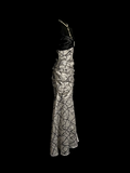 Vintage Mermaid Sweetheart Black Satin Long Prom Dresses Ruffles Evening Gowns Evening Dress HZ1121
