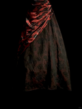 Retro Ball Gown Strapless Burgundy Floral Tulle Long Prom Dresses Evening Gowns Evening Dress HZ1121