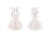 Pretty Ball Gown Halter Ivory Lace Short Mini Formal 8th Grade Homecoming Dresses Summer Middle School Hoco Dress Homecoming Outfits HZ1121