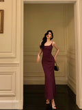 Sexy Mermaid Spaghetti Straps Grape Sleeveless Prom Dresses Party Dress Summer Birthday Outfits 20th Birthday Dresses HZ1121
