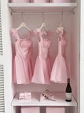 Simple A Line Square Neck Pink Short Formal Homecoming Dresses Party Graduation Dress Dance Hoco Dresses HZ1121