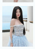 Cute A line Strapless Blue Lace Party Dresses Short Formal Homecoming Dresses Night Chic Elegant Short Dresses Cocktail Dress 16th Birthday Outfits Hoco Dresses HZ1121