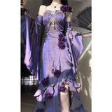 Vintage High Low Spaghetti Straps Grape 16th Birthday Dress Lolita Dress Satin Birthday Outfits HZ1121