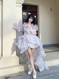 Princess Ball Gown Spaghetti Straps Chiffon Chiffon 22th Birthday Dresses Lolita Dress Cute Lolita Outfits HZ1121