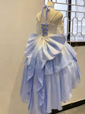 Vintage Ball Gown Off The Shoulder Ombre Blue Chiffon 22th Birthday Dresses Lolita Dress Cute Lolita Outfits HZ1121