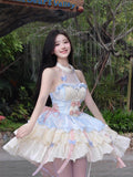 Vintage Ball Gown High Neck Short Mini Summer 18th Birthday Dress Lolita Dress Birthday Outfits HZ1121