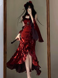Cute High Low Burgundy Summer 18th Wine Red With Sleeves Birthday Dress Lolita Dress Birthday Outfits HZ1121