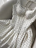 Cute A line Sweetheart Black Polka Dots Short Satin Formal Homecoming Dresses Party Graduation Dress Hoco Dresses HZ1121