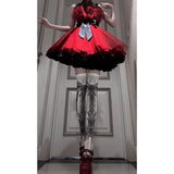 Vintage Ball Gown Spaghetti Straps Red Summer 16th Birthday Dress Lolita Dress Mini 18th Birthday Outfits Short Lolita Outfit HZ1121