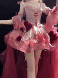 Vintage Ball Gown Spaghetti Straps Ombre Pink 16th Birthday Dress Lolita Dress Birthday Outfits HZ1121