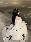 Vintage Ball Gown Off The Shoulder White Chiffon Summer 18th Birthday Dress Lolita Dress Birthday Outfits HZ1121