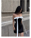 Cute A line Strapless Black Party Dresses Short Formal Homecoming Dresses Night Chic Elegant Short Dresses Cocktail Dress 16th Birthday Outfits Hoco Dresses HZ1121
