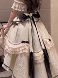 Pretty High Low Square Neck Lace Summer 18th Birthday Dress Lolita Dress Birthday Outfits HZ1121