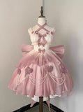 Vintage Ball Gown Spaghetti Straps Short Chiffon Summer 18th Birthday Dress High Low Ombre Pink Pearls Lolita Dress Birthday Outfits HZ1121