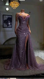 Gorgeous Mermaid Sweetheart Sequin Grape Slit Long Prom Dress Party Dress Graduation Dresses HZ1121