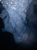 Gorgeous Mermaid Halter Blue Sequin Long Prom Dress Party Dress Graduation Dresses HZ1121