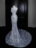 Gorgeous Mermaid Sweetheart Sequin Long Prom Dress Party Dress Graduation Dresses HZ1121