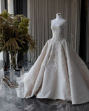 Rustic Wedding Dress Ball Gown Square Neck White Lace Tulle Long Wedding Dresses Summer Brides Dress Bridal Gowns HZ1121