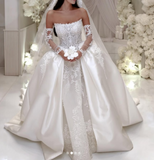 Modest Wedding Dress Ball Gown Strapless White Satin Long Wedding Dresses Brides Dress Bridal Gowns HZ1121