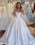 Pretty Wedding Dress Ball Gown Strapless Satin Floral White Wedding Dresses Bridal Gowns HZ1121