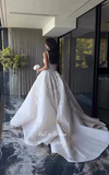 Pretty Wedding Dress Ball Gown Square Neck Lace White Wedding Dresses Bridal Gowns HZ1121