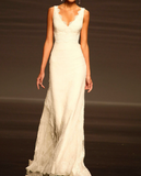 Pretty Wedding Dress Mermaid V Neck Lace Summer White Wedding Dresses Bridal Gowns HZ1121