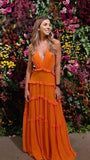 Modest A line Spaghetti Straps Chiffon Prom Dresses Formal Summer Spring Wedding Guest Dresses Wedding Guest Outfit HZ1121