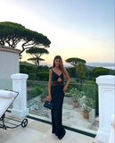 Modest Sheath Spaghetti Straps Navy Blue Satin 20th Birthday Dress Prom Dress 18th Birthday Outfits For Women HZ1121