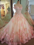 Pretty Ball Gown Off The Shoulder Blush Pink Tulle Long Quinceanera Dress Formal Gowns Vestido De 15 Anos Sweet 16 Dress HZ1121
