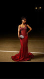 Sexy Mermaid One Shoulder Burgundy Sequin Formal Gown 23rd Birthday Dress Prom Dresses Black Girl 20th Birthday Outfits HZ1121