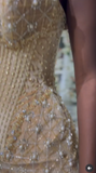 Modest Mermaid Sweetheart Champagne Slit Formal Gown 20th Birthday Dress Prom Dresses Black Girl 18th Birthday Outfits HZ1121