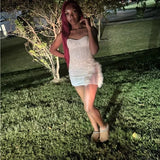 Simple Sheath Strapless Sequin White Summer Birthday Dresses For Teens Hoco Dress Mini 18th Birthday Outfit Cocktail Dresses HZ1121
