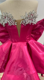 Elegant Ball Gown Strapless Black Girl Summer Birthday Dresses For Teens Pink Hoco Dress Mini 18th Birthday Outfit Cocktail Dresses HZ1121