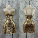 Pretty Sheath Sweetheart Gold Beads Summer 16th Birthday Dresses For Teens Hoco Dress Mini 18th Gold Birthday Outfit Cocktail Dresses HZ1121