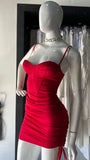 Pretty Sheath Spaghetti Straps Red Summer 16th Birthday Dresses For Teens Hoco Dress Mini 18th Birthday Outfit Cocktail Dresses For Women HZ1121
