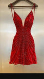 Pretty Sheath Spaghetti Straps Summer Red 16th Birthday Dresses For Teens Hoco Dress Mini 21st Birthday Outfit Cocktail Dresses For Women HZ1121