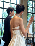 Vintage Wedding Dress Ball Gown Strapless Ivory Summer Beach Long Wedding Dresses Bridal Gowns HZ1121