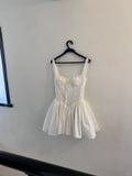 Cute A line Square White Short Lace Homecoming Dress Summer Middle School Formal Hoco Dresses Cocktail Dress Birthday Outfits HZ1121