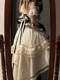 Vintage Ball Gown Off The Shoulder Lace Summer 18th Birthday Dress With Sleeves Lolita Dresses Birthday Outfits HZ1121