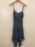 Vintage A line Spaghetti Straps Navy Blue Chiffon Formal 8th Grade Homecoming Dress Summer Middle School Hoco Dresses Birthday Outfits HZ1121