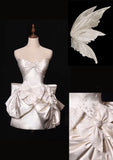 Simple Wedding Dress Sheath Strapless Summer Short Wedding Dresses Bride Dress Bridal Gowns With Bow HZ1121