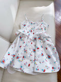 Pretty A line Spaghetti Straps White Floral Summer 16th Birthday Dresses For Teens Hoco Dress Mini 18th Birthday Outfit Cocktail Dresses For Women HZ1121