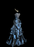 Vintage Mermaid Sweetheart Navy Blue Taffeta Long Prom Dresses Party Dress Birthday Outfits Graduation Dresses HZ1121
