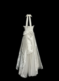 Vintage Bridal Gown 1960s Ball Gown Halter White Sleeveless Lace Long Wedding Dresses Elegant Bridal Gowns HZ1121